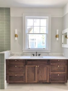 Natural walnut vanity